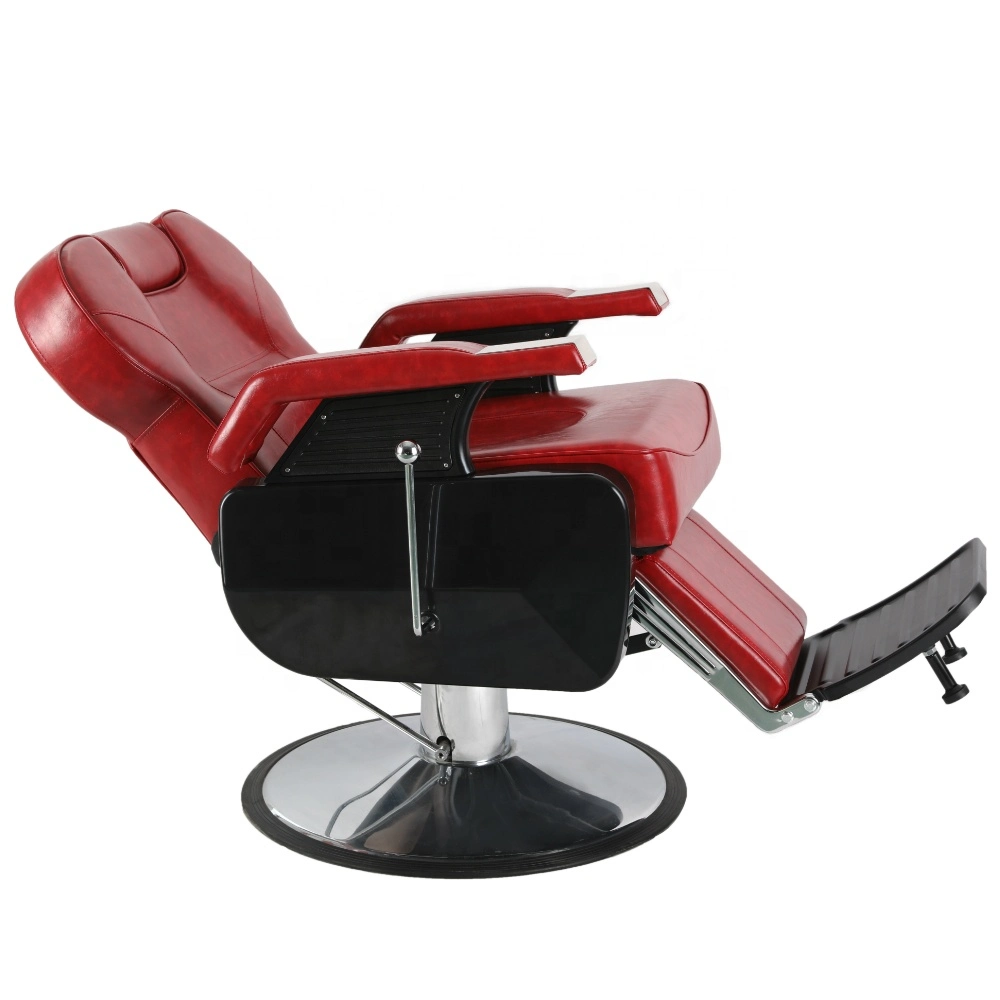 Chaise de barbier classique rouge Chaise de salon de coiffure durable pour salon de coiffure Meubles de salon les plus vendus