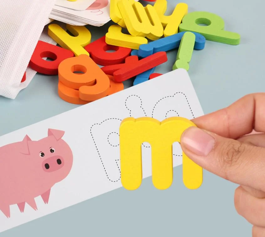 На английском языке написание игры на английском языке практике карта бумаги дошкольного образования дерева головоломки головоломки Наборы игрушек для детей