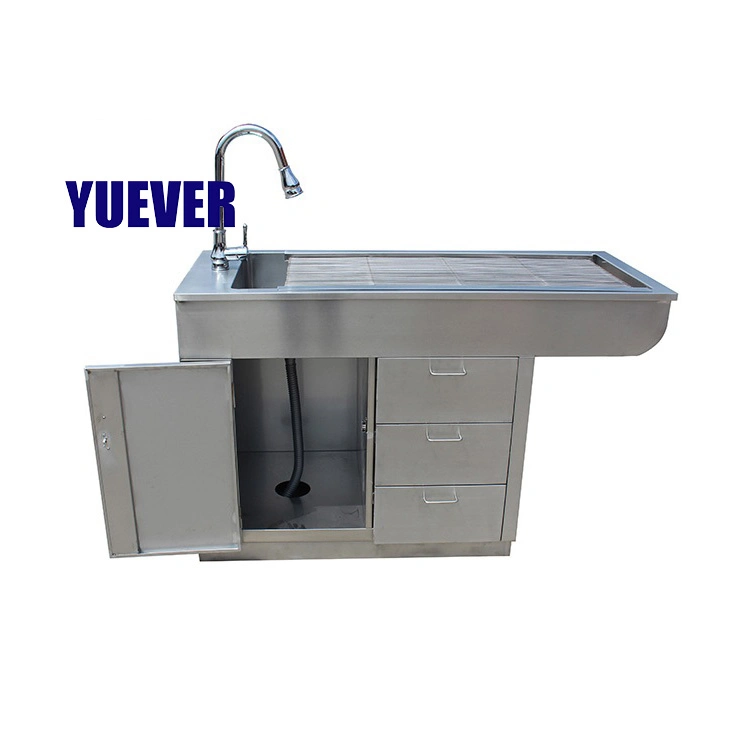 Yuever Medical 304 Stainless Steel Animal Treatment Surgery Table Veterinary Exam Table for Pet Hospital