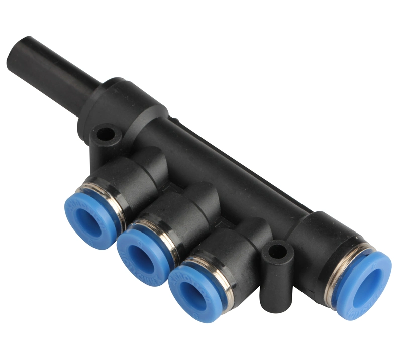 Xhnotion - Pneumatischer Kunststoff Push to Connector Stecker in dreifacher Ausfalle Druckanschluss für Abzweigluftschlauch