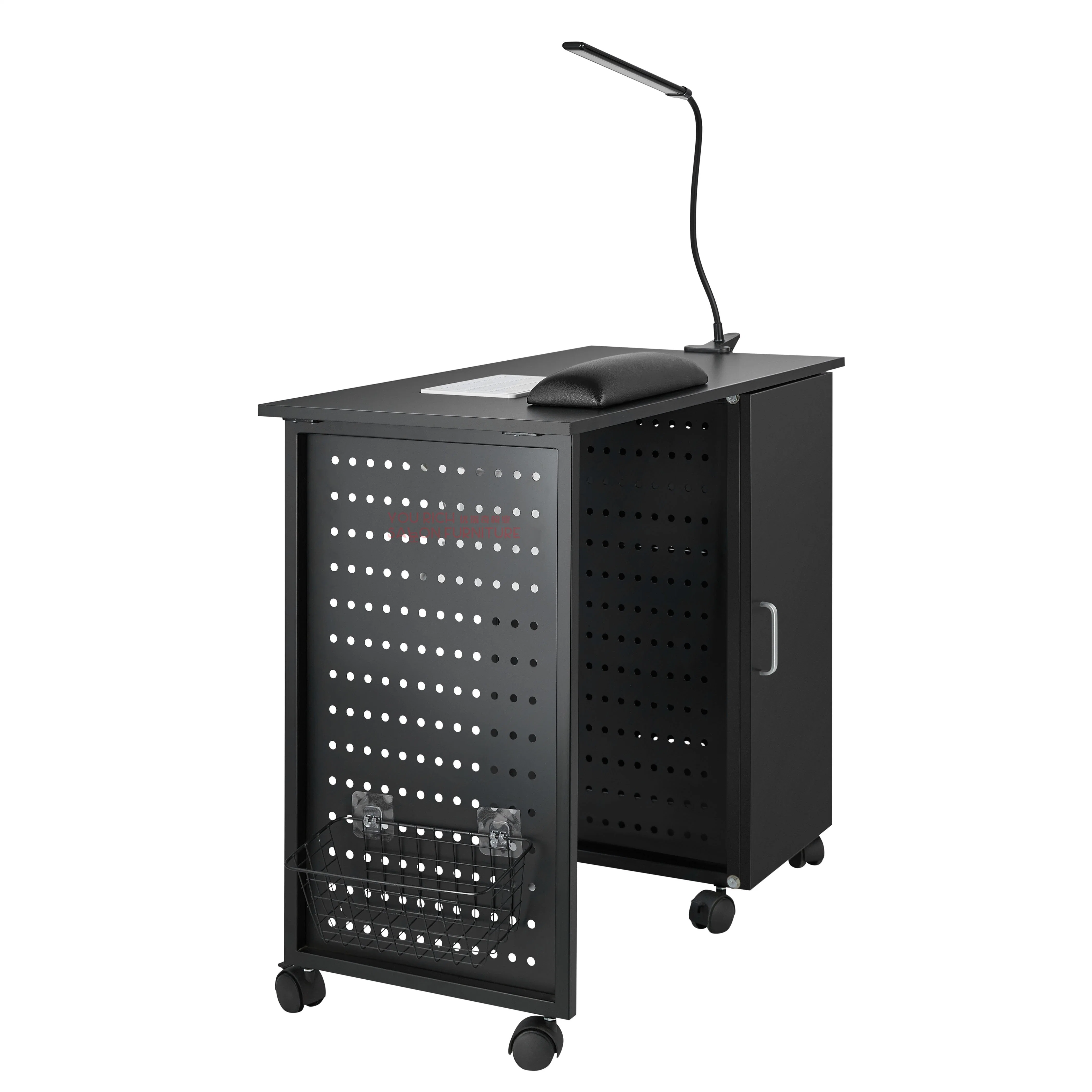 Classic Makeup Table Portable Trolley with Fan Manicure Table for Nail Salon Shop