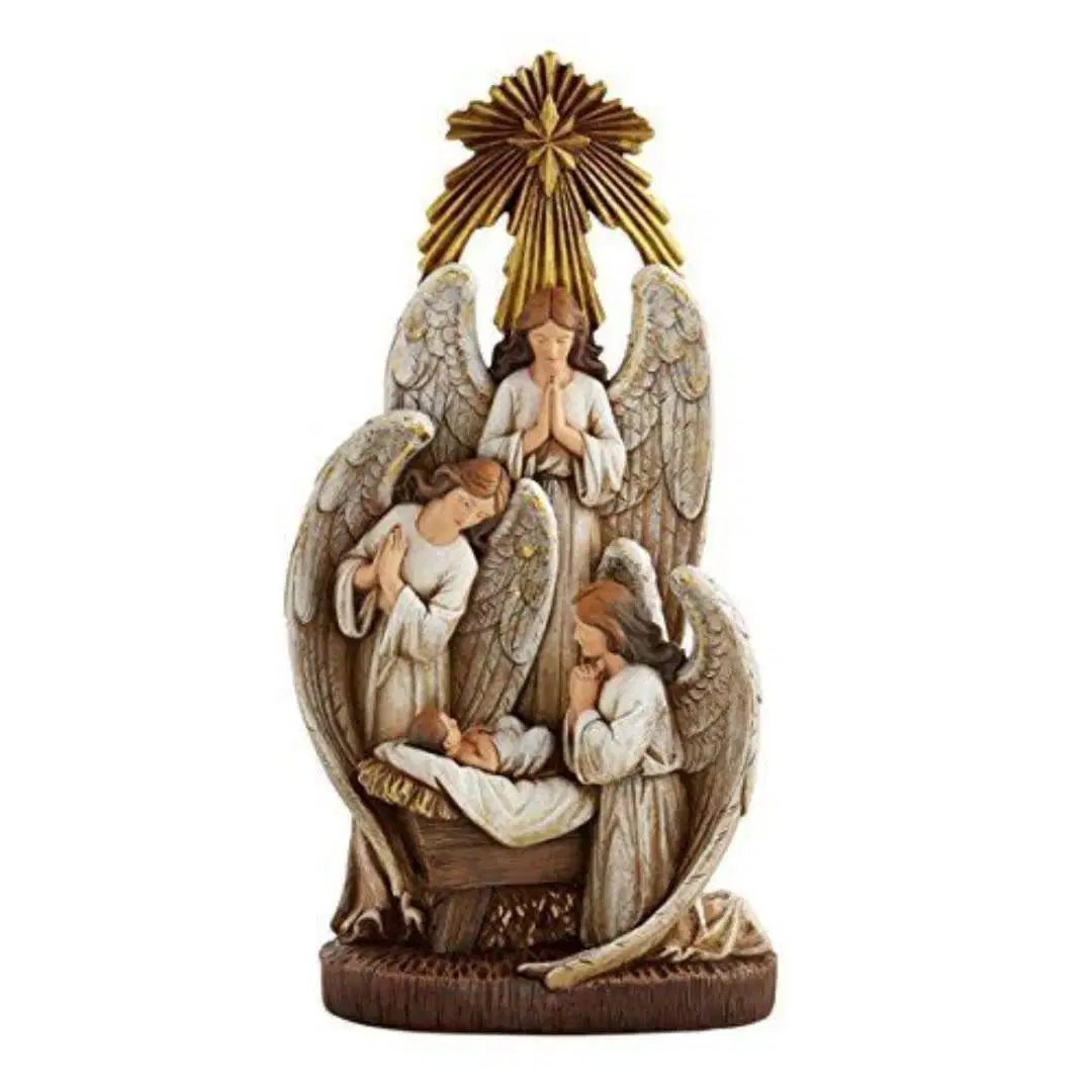 Luxury Table Decor Angels Resin Nativity Statue Christmas Decoration Items Figurine