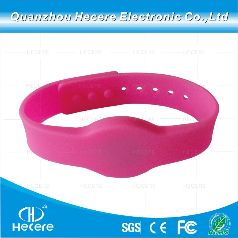 13.56MHz Reusable Silicone RFID Wrist Band for Events