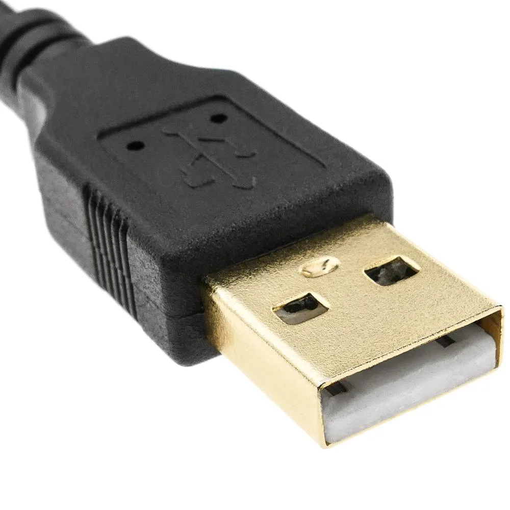 Mayorista/Proveedor de fábrica un cable del cargador de datos USB macho a macho Mini 5 chapado en oro con 2 anillos de ferrita de 480Mbps 1.8m