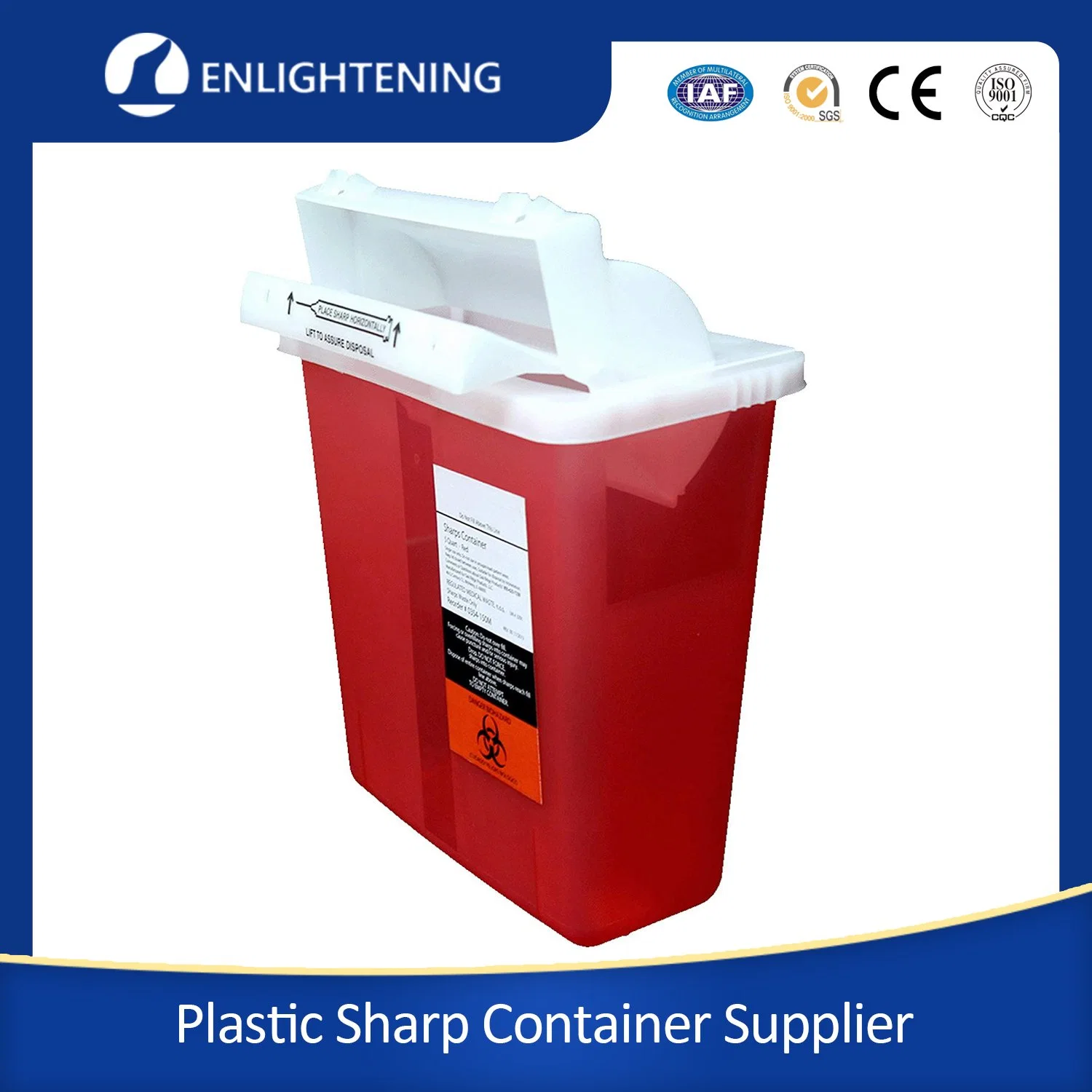 Disposable PP Plastic Medical Waste Sharps Containers/Sharp Bin /Round Sharp Box/Sharp Bin Container with Rotated Cover for Hospital Use