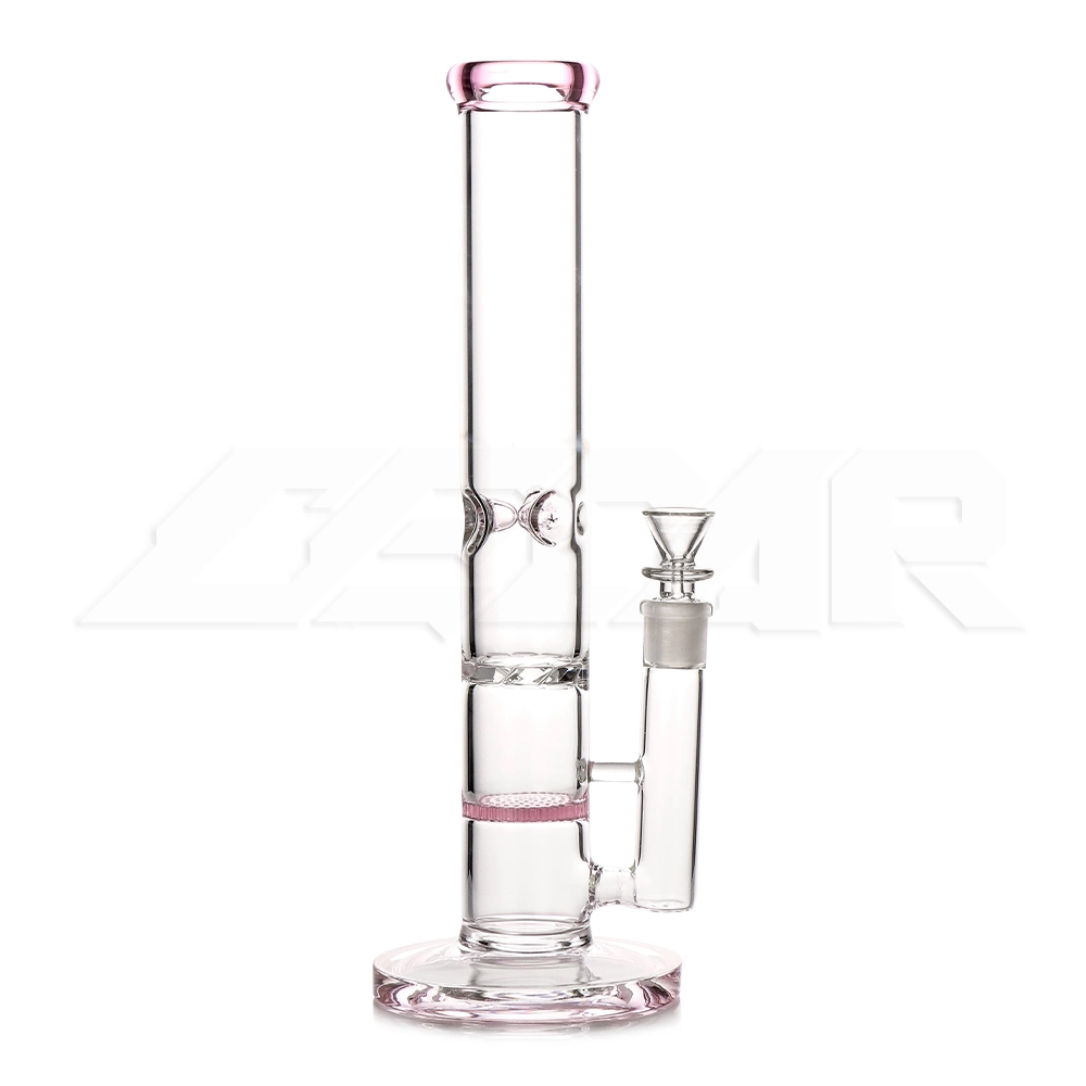 14 Inches Mixed Color Borosilicate Hookah Herb Showerhead Percolator Pipes Pyrex Straight Tube Glass Smoking Water Pipe