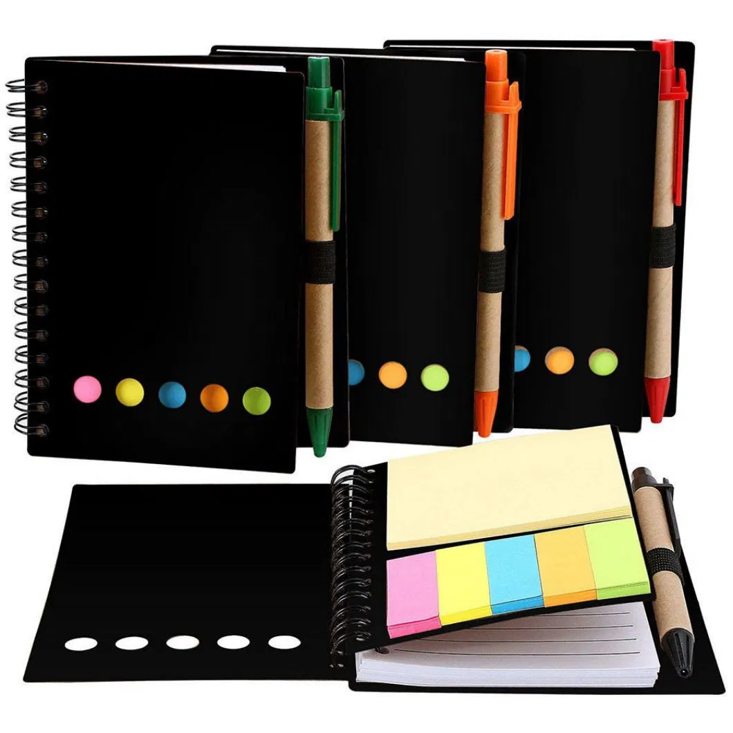 Customized Printing Brand Memo Pad Notepad Sticky Notes Pad and Pen Stationery Diary Notebook with Sticky Note