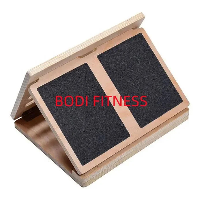 Adjustable Incline Board Calf Stretcher Extra Side Handle Design Fitness Power Training Wooden Slant Stretch Board Wooden Slant Board