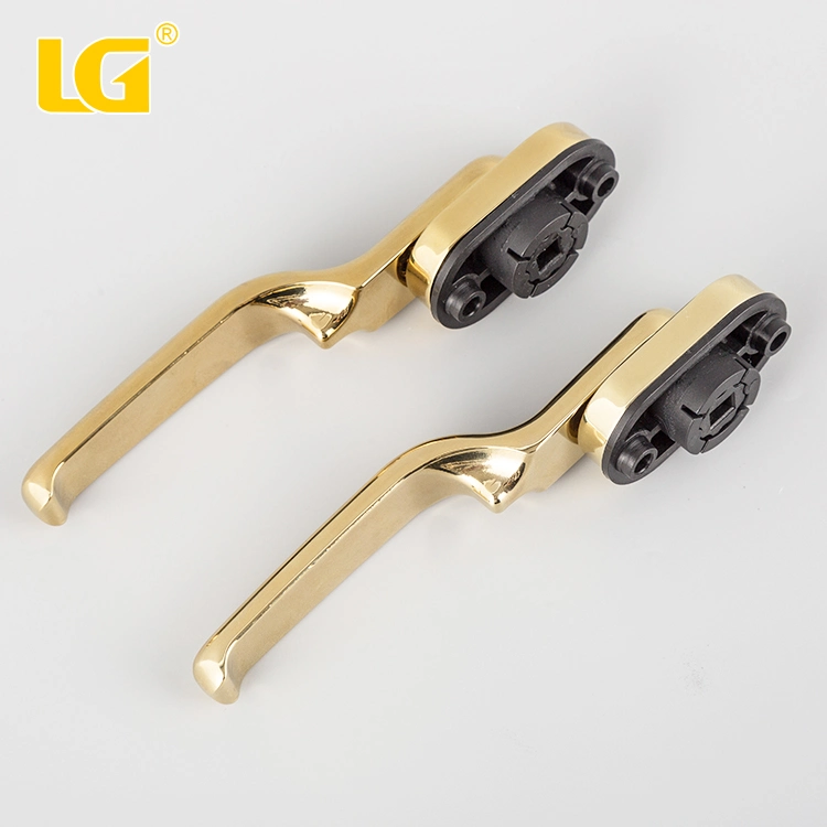 ISO9001 Ningbo LG OEM Fashion Design Privacy PVD Golden Satin Chrome Color Zinc Alloy Interior Door Lever Handle