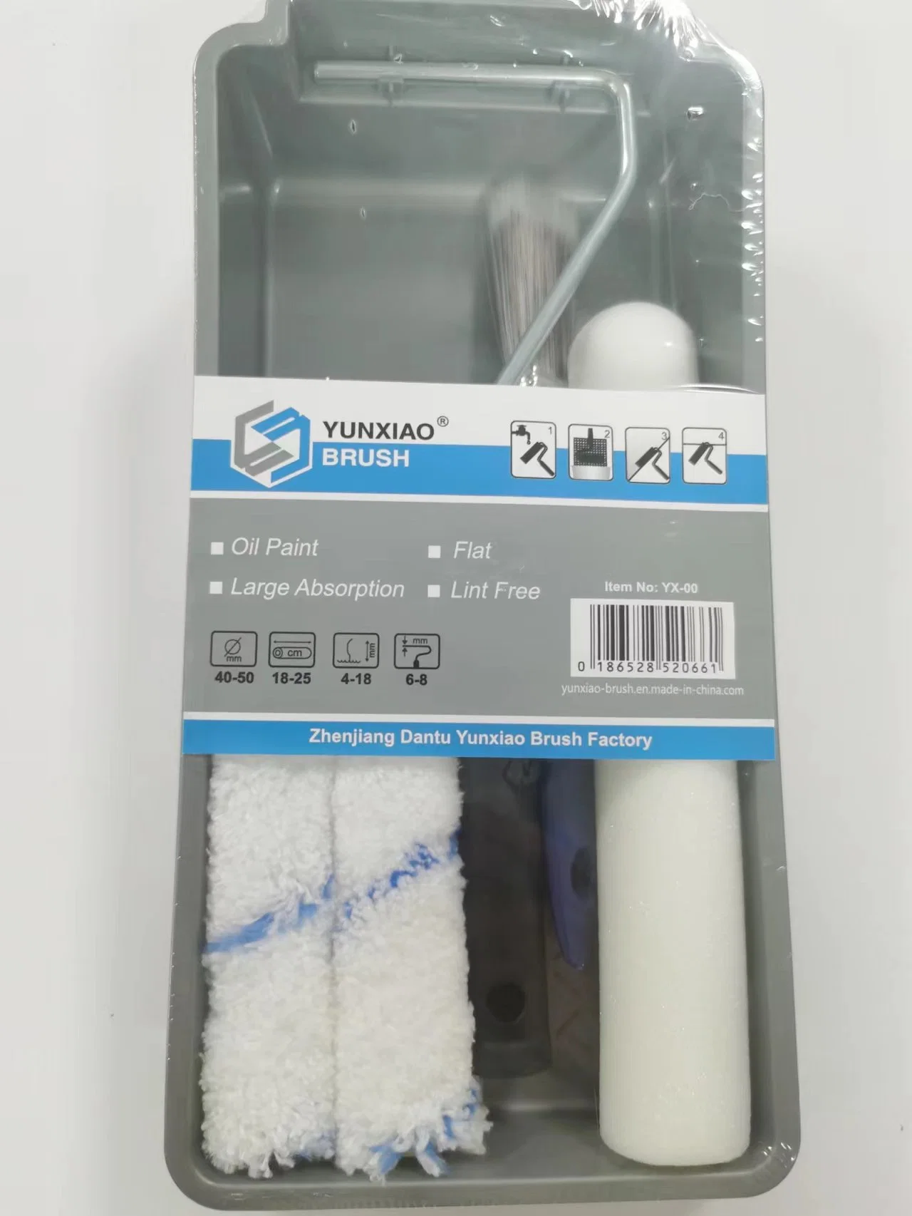 Conjunto de 2 tabuleiros de pintura de 4" com tabuleiro de plástico e 4 PCS Mini rolo de pintar, pega de 4" de estilo europeu