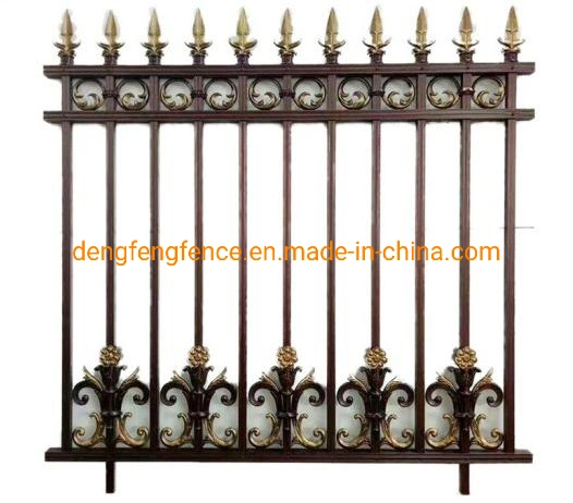 Wrought Iron Design Fencing Galvanized Steel Garden Balcony Panel Metal Fence