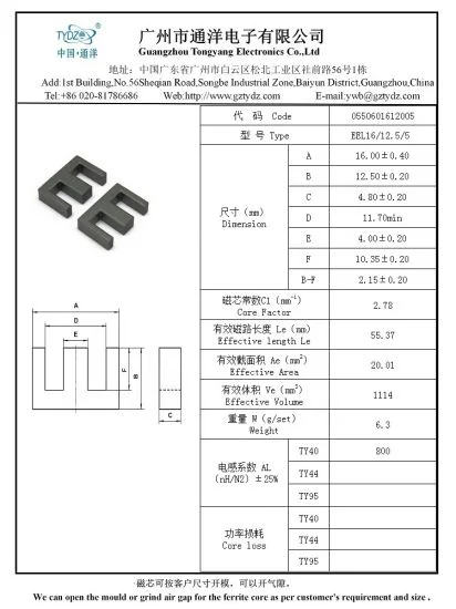 2021 Magnetic Soft Powder Ferrite Core for High Frequency Transformer