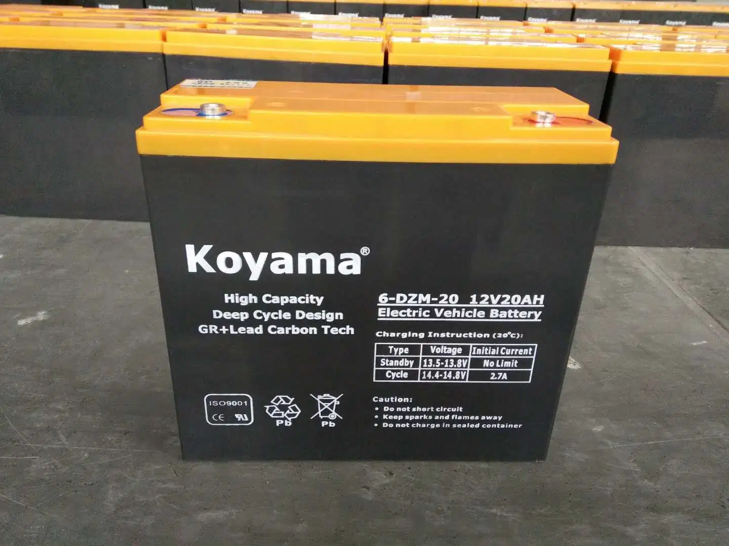 Koyama 12V24ah Gel Tech High Capacity Deep Cycle Design Electric Vehicle Battery 6-Dzm-12