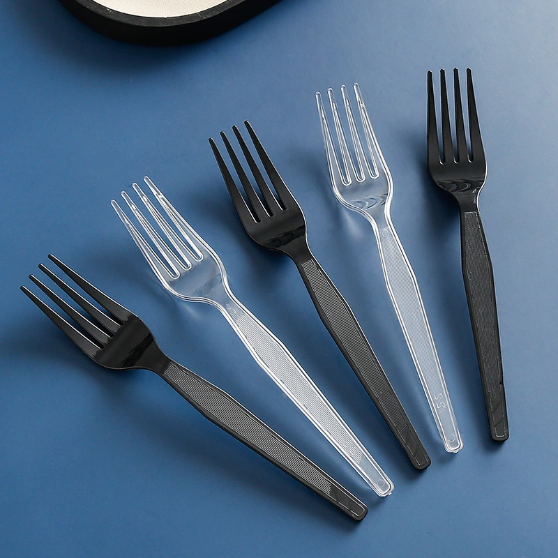 10PCS Wholesale/Supplier Clear Plastic Disposable Forks Heavy Duty Clear Cutlery Forks