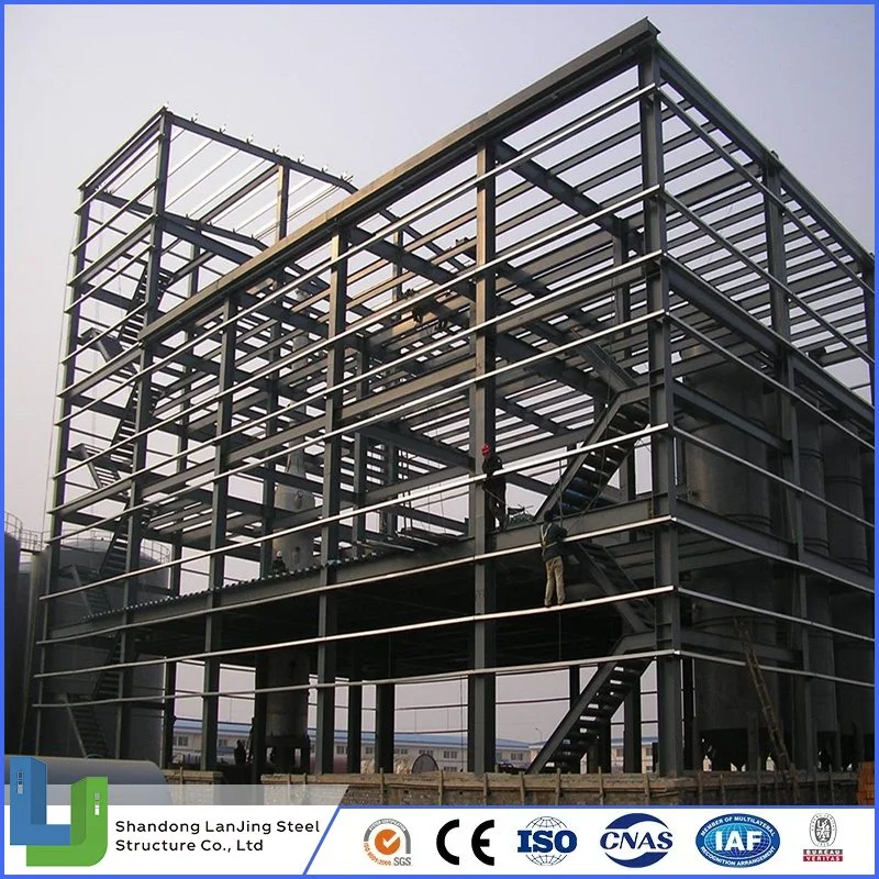 Prefabricated Steel Parking Structure Plant Mezzanine Floor Structural Steel Sand Blast Machine