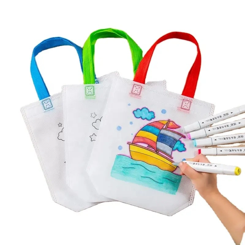 Reusable Kits DIY Popular Children's Painting Eco Laminated Non Woven Tote Bag