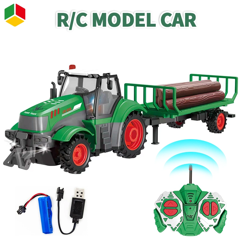 QS 2024 Nouveau Jouet Éducatif Télécommandé pour Enfants Cadeau pour Garçons R/C 27MHz Camion de Fermier 1/24 4CH Véhicule de Livraison pour Enfants Bébés Jouets de Voiture