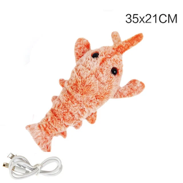 Electric Moving Plush Catnip Lobster Prawn Kitten Toys Interactive Exercise Pet Toys for Indoors