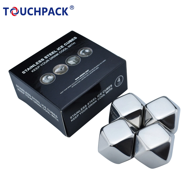 Food Grade with MSDS 304 Stainless Steel Ice Cube Metal Ice Cube for Wine 4PCS as a Set