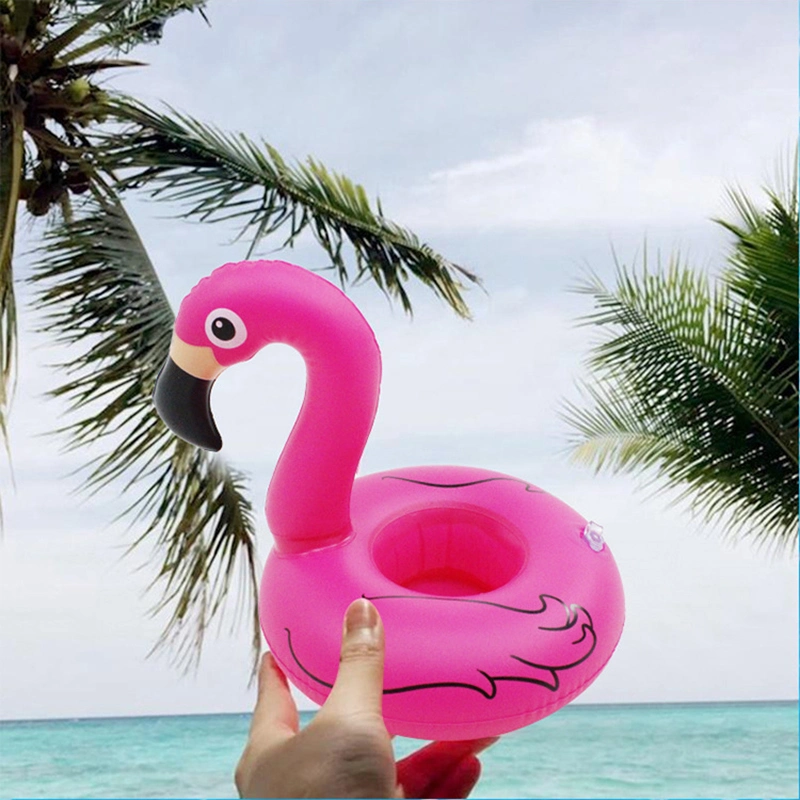 L'eau écologique jouer les jouets en PVC partie gonflable d'équipement Flamingo Porte boissons