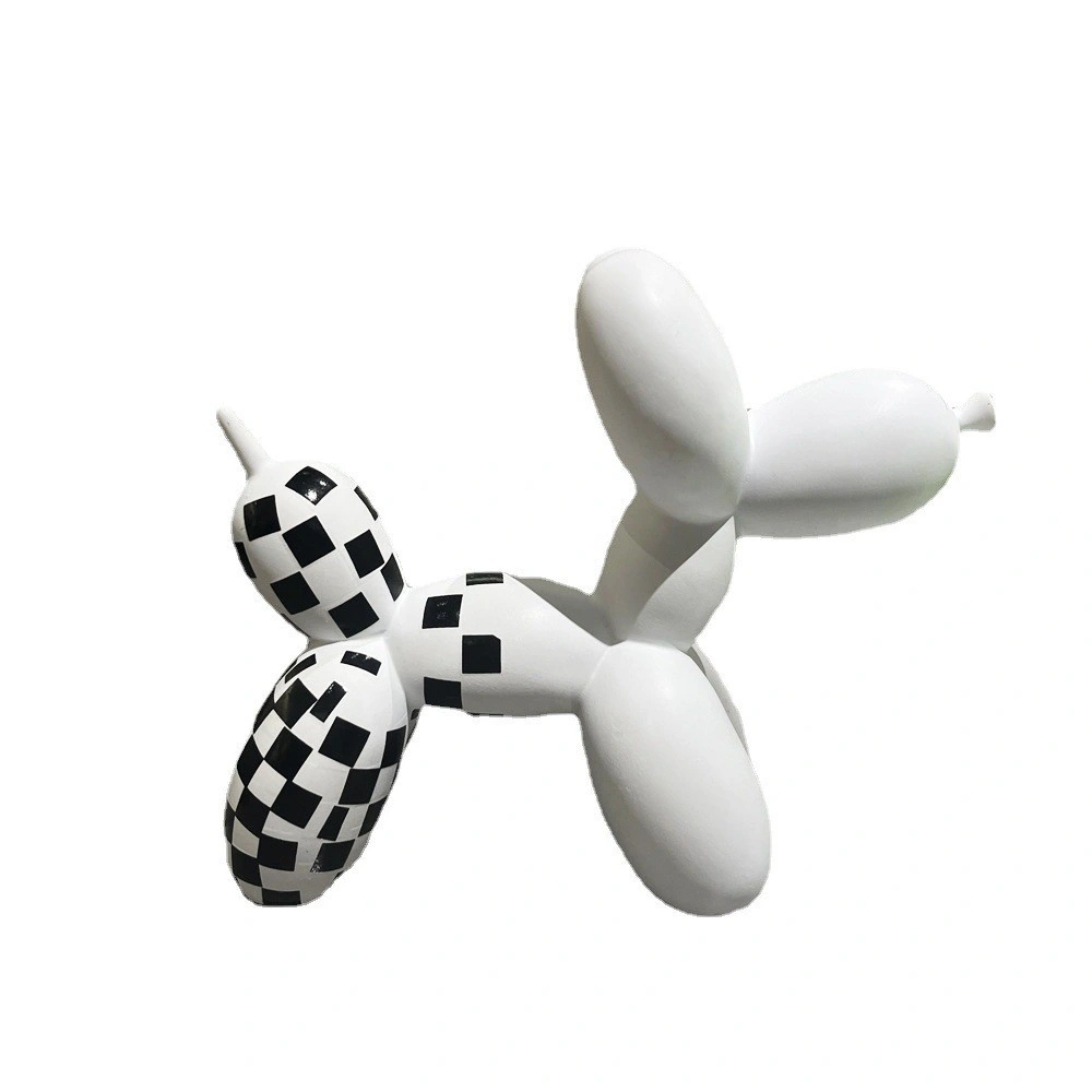Un style moderne partie ballon Figurine de chien avec motif de vérification
