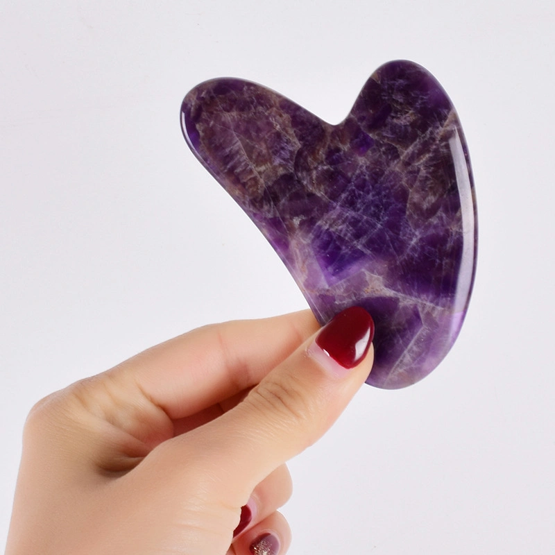 Натуральные массажные средства Amethyst Facial scraping Gua Sha Tools Skincare Массаж лица с помощью фирменного соскабливания нефритовой терапии