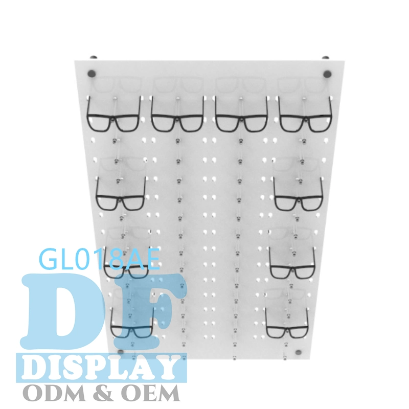 Pantalla gafas Gafas de sol de acrílico de montaje en pared Pantalla de visualización de bastidor de la óptica Óptica de muebles de diseño de la tienda de los Titulares 60 Marcos Occhiali Espositore