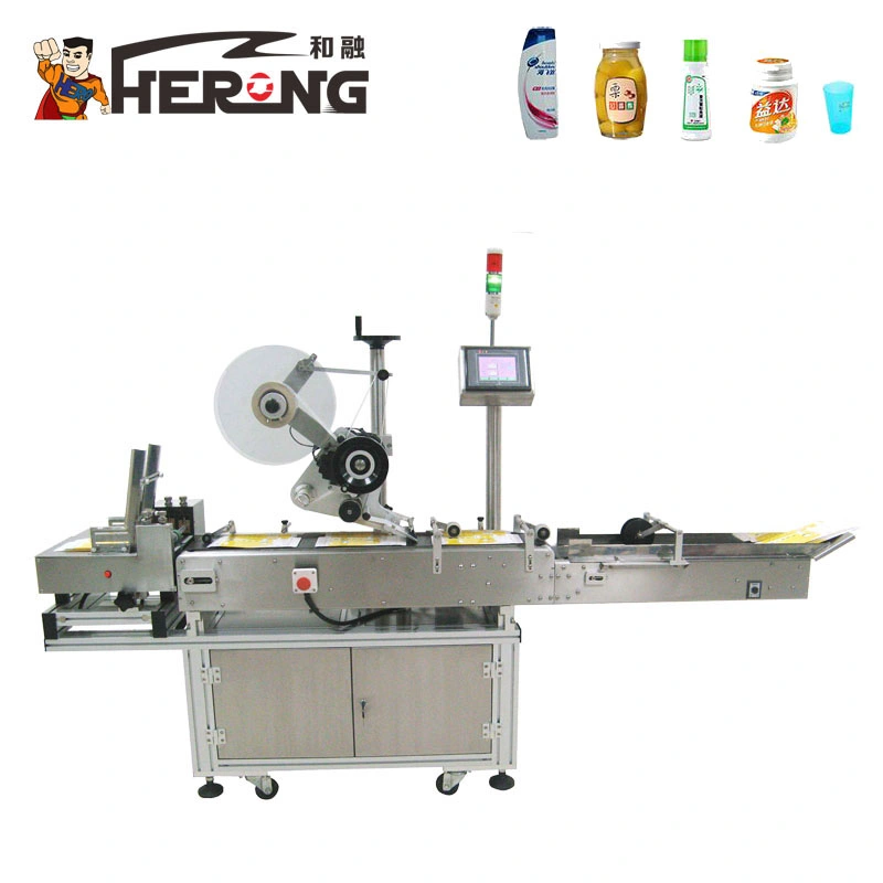 Hero Brand Automatic Flat Bottle Oral Liquid E Cigarette Filling Capping and Pet Heat Shrink Sleeve Labeling Machine for Glass Bottl