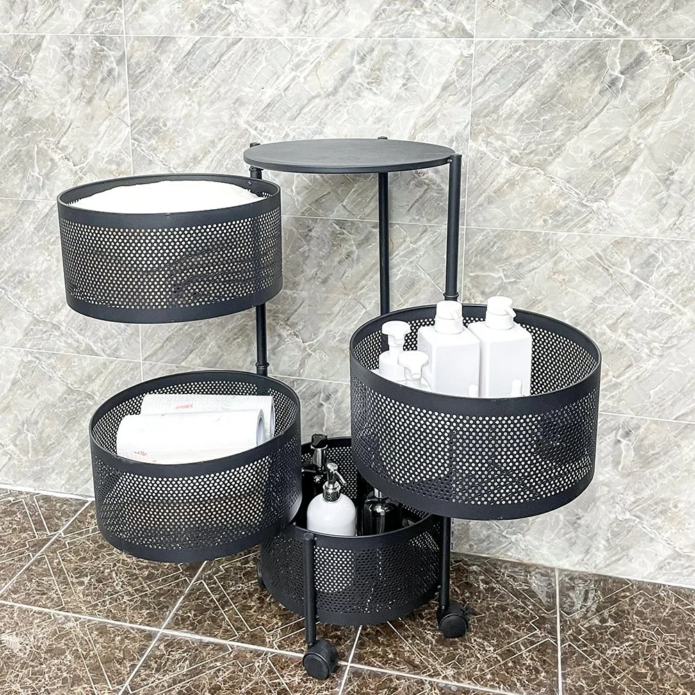 Cozinha armazenamento vegetal ou fruta prateleira rotativa suporte multiccamada Rack de armazenamento rotativo para casa de banho