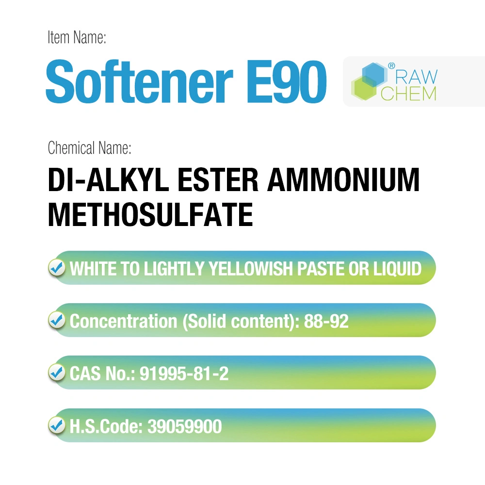 Cationic Surfactant Softener E90 Di-alkyl Ester Ammonium Methosulfate with Excellent Softening Effect