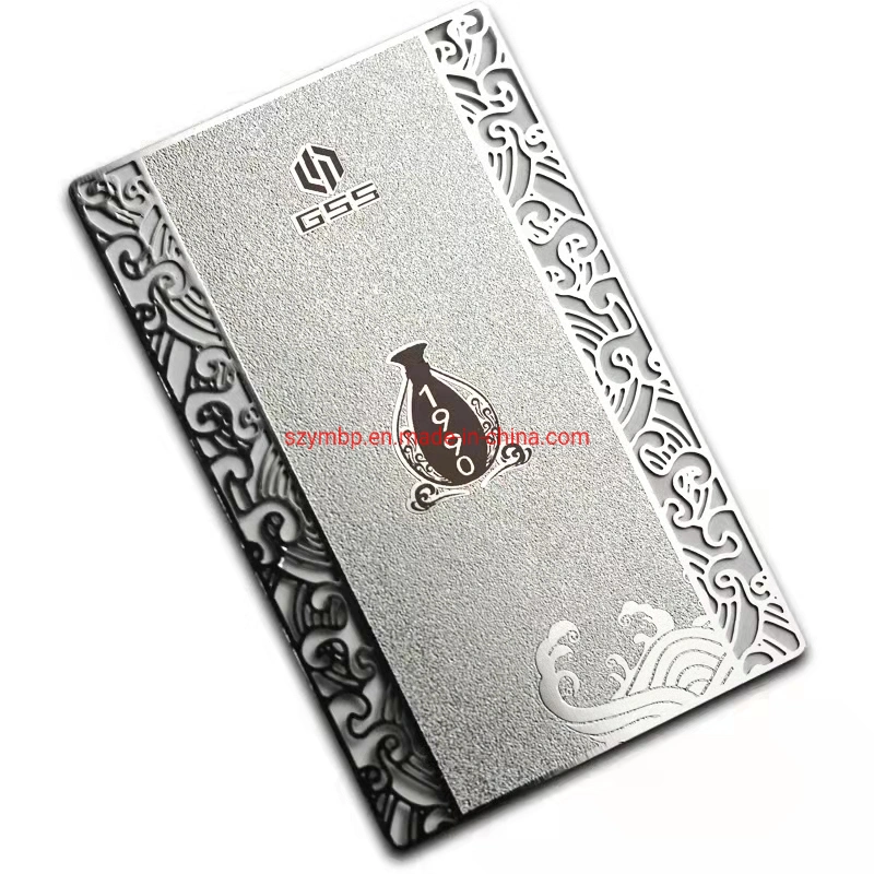 Cartão de membro personalizado de design Hollow de alta qualidade em metal inoxidável