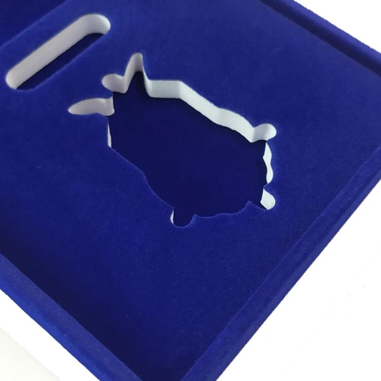 Blau beflockt Samt Präsentation Verpackung Medaille Display Box für Souveris