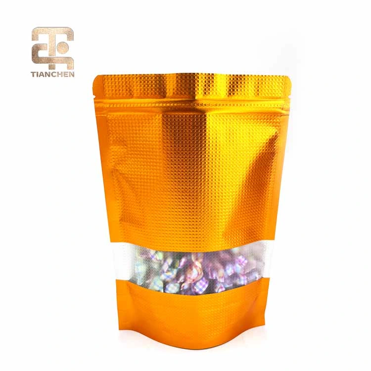 Aluminum Plating Beauty Design Colorful Green Gold Ziplock Plastic Bags