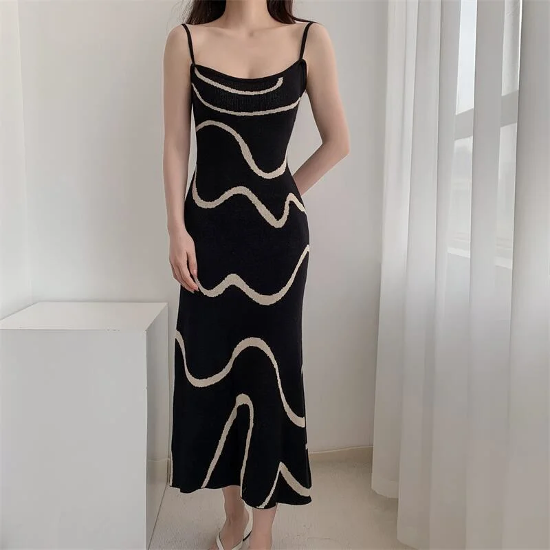 High quality/High cost performance  Customized Knitted Slip Dress for Women