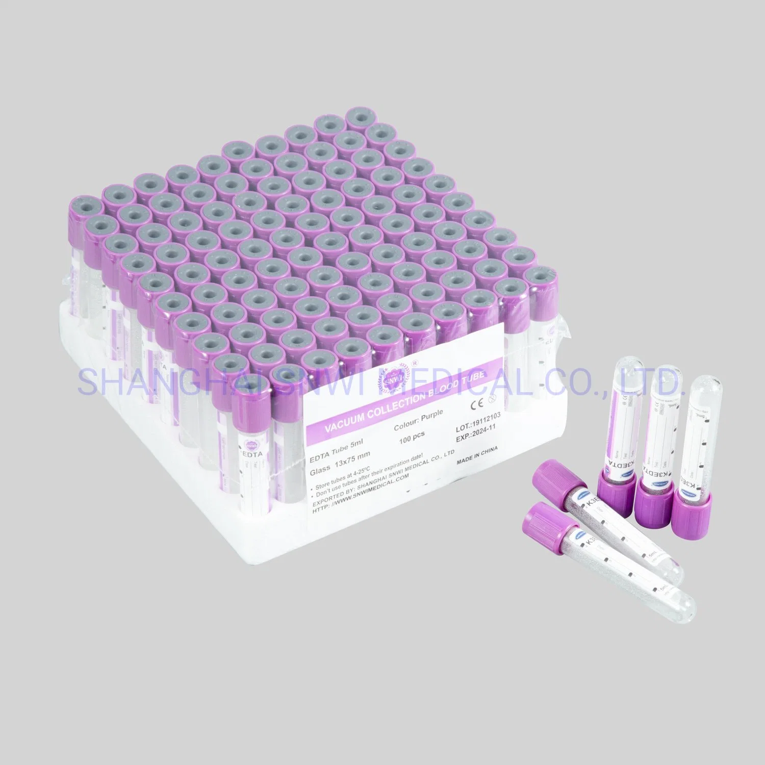 China Medical Glucose Blood Collection Tube Add Inhibitor for Glucolysis