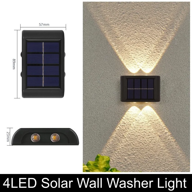 New Outdoor Solar Garden Lamp Home Wall Lamp Decoration Layout Wall Washing up and Down Glowing Atmosphere Wall Lamp