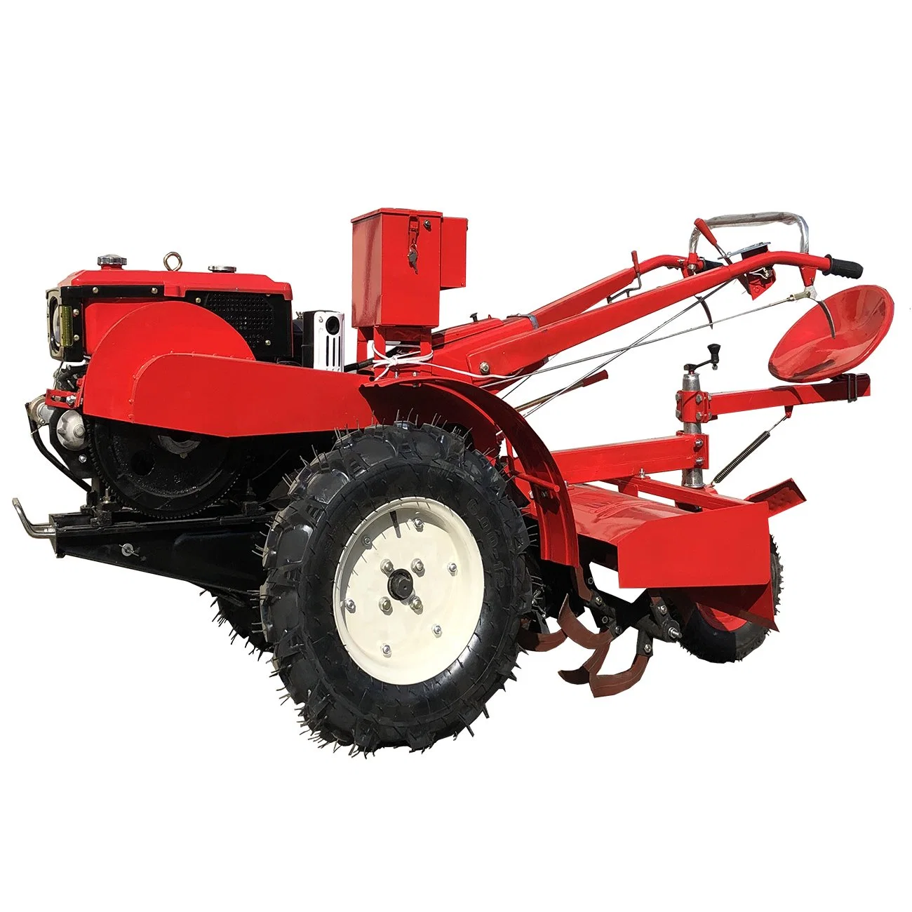 China Agriculture Mini Hand Tractor 18HP Two Wheel Walking Tractor to Zimbabwe Gana South Africa with Double Plough