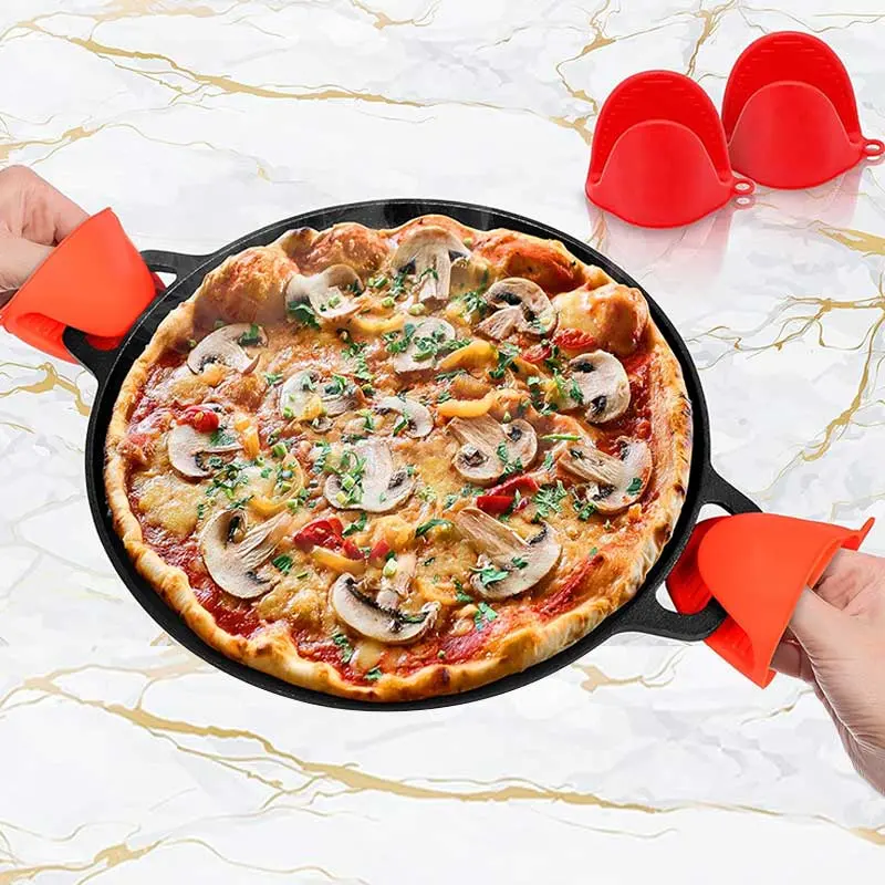 Panelas pré-condimentadas panificação de panificação Round Cast Iron Pizza Pan Com pegas