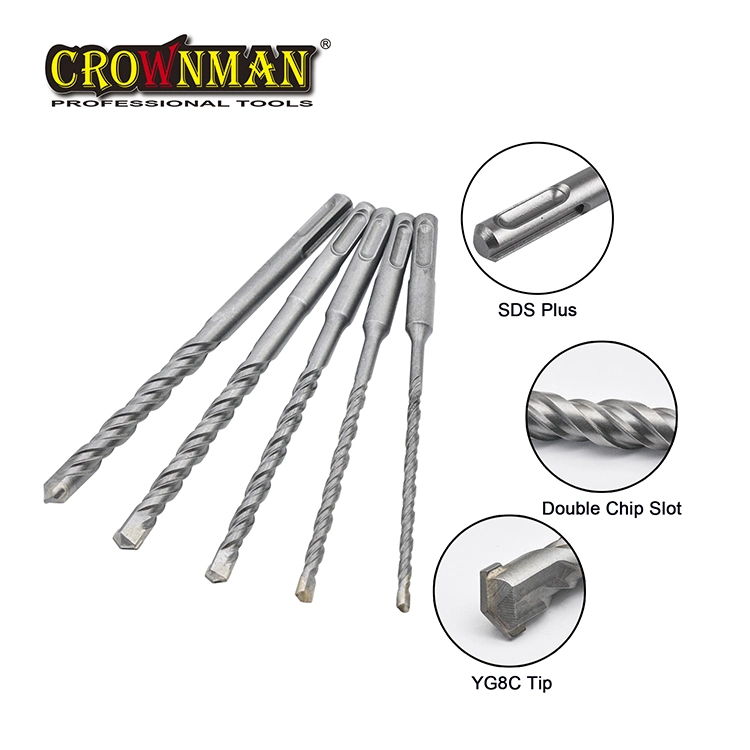 Crownman 5PCS Plus Shank Electric Hammer Drill Set with 40cr Material