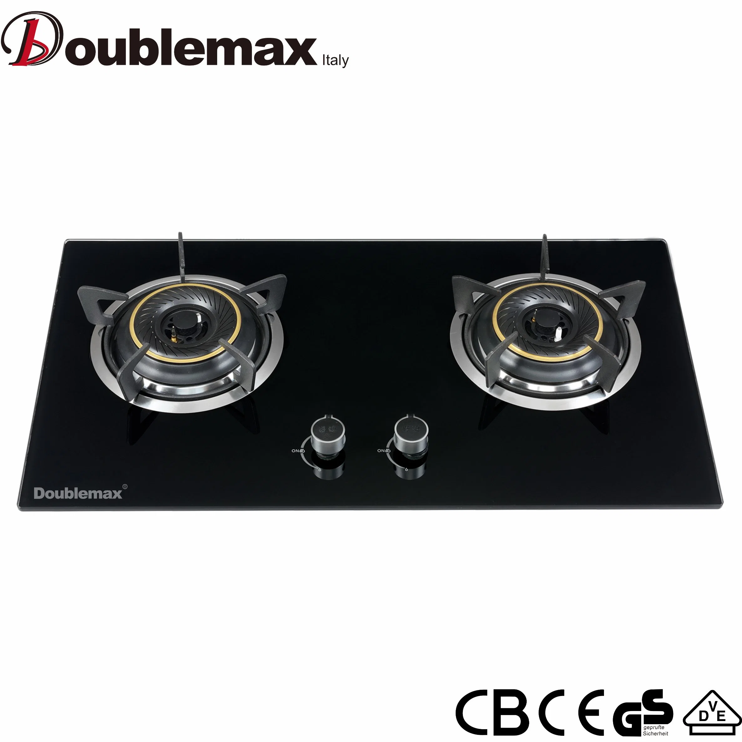 Free Standing Tempered Glass 2 Burner Gas Cooker Stove Range