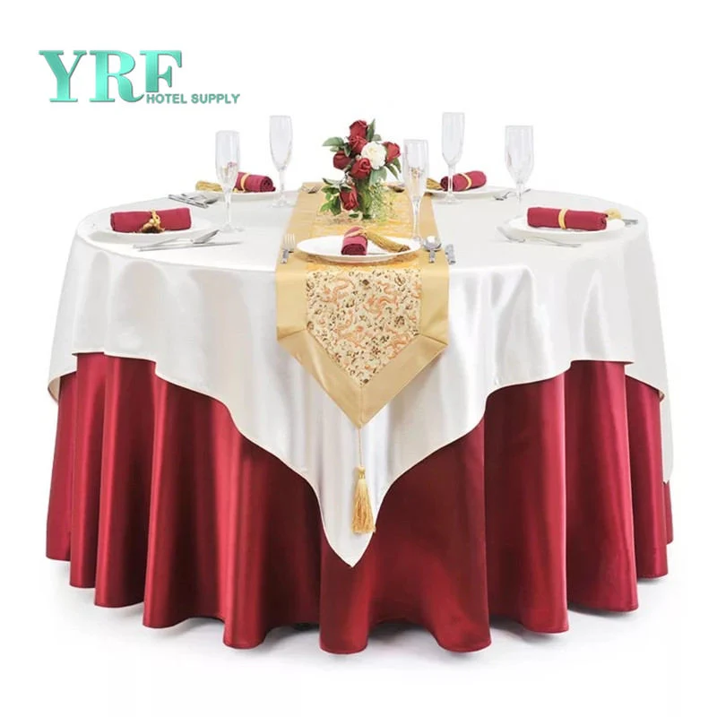 Cubierta de silla de poliéster lavable, impermeable, de color sólido y jacquard para banquetes de bodas en hoteles de lujo. Mantel redondo, rectangular y cuadrado de satén.
