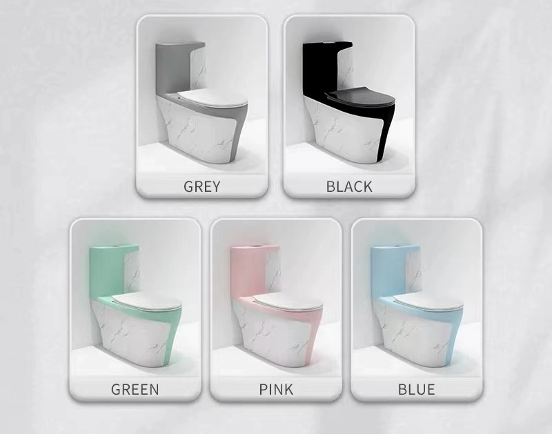Hot Selling Chinese Manufacturer Bathroom Wc Water Closet Custom Ceramic Siphonic Flush Sanitary Ware Gold Line One Piece Toilet Marble One Piece Toilet