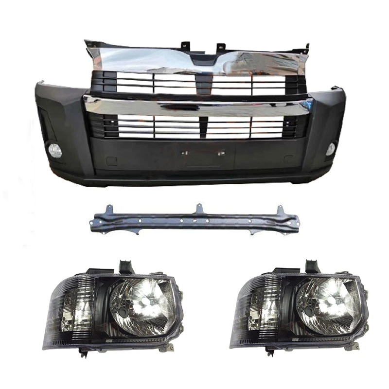 New Trendy Front Bumper Facelift Conversion Body Part Kit for Toyota Hiace 2006 Upgrade to 2016 with LED Headlight