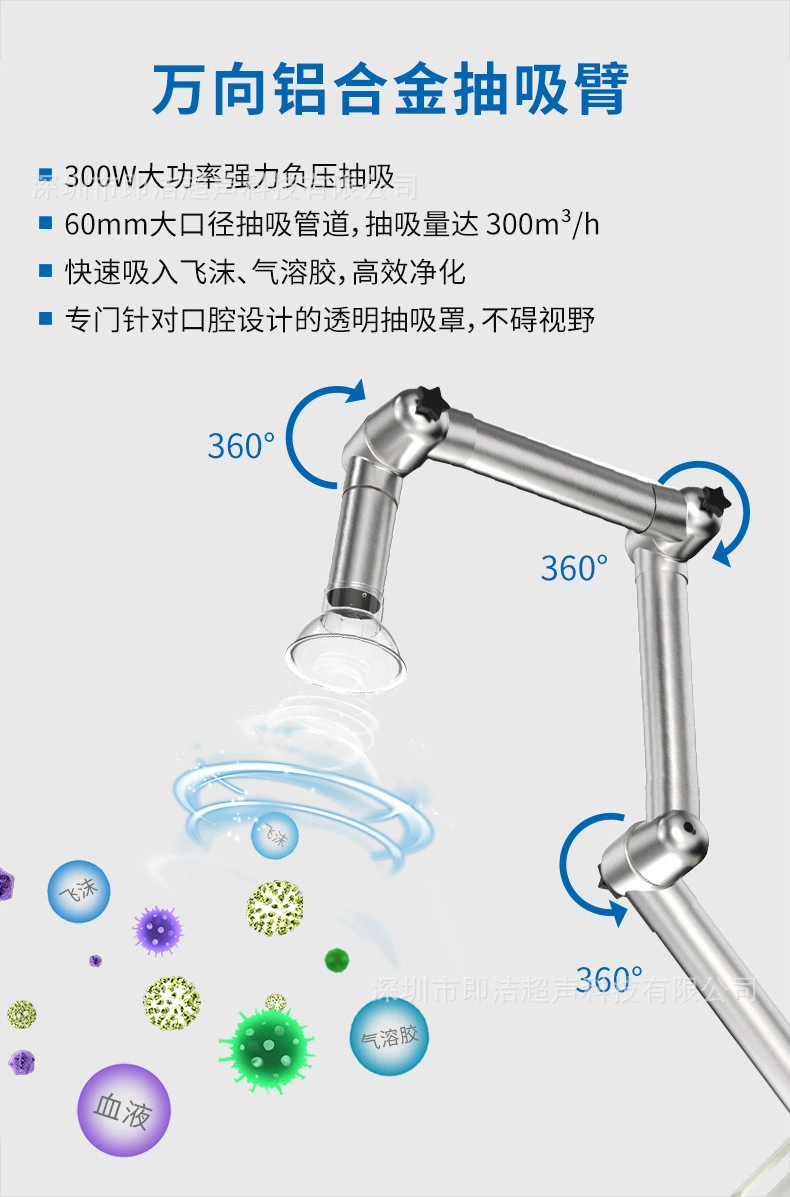 CE Fast Ship 300W Professional Dental Clinic Luftreiniger negativ Ion + Ultraviolet Ray 4 Layer Filter Dental Extraorales Absaugesystem