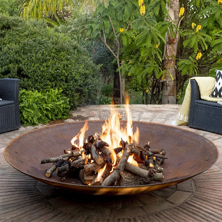 Calefacción de alta calidad exterior Corten redondo Acero Fire Pit