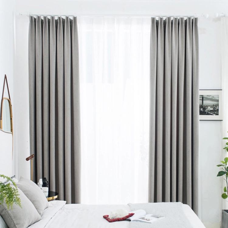 Pure Color Meteor Linen Curtain Cotton Linen Shading Curtain Cloth Balcony Living Room Study Can Be Customized Curtains