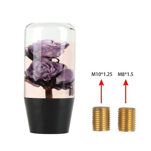 Car Parts Purple Rose in Clear Crystal Shift Knob