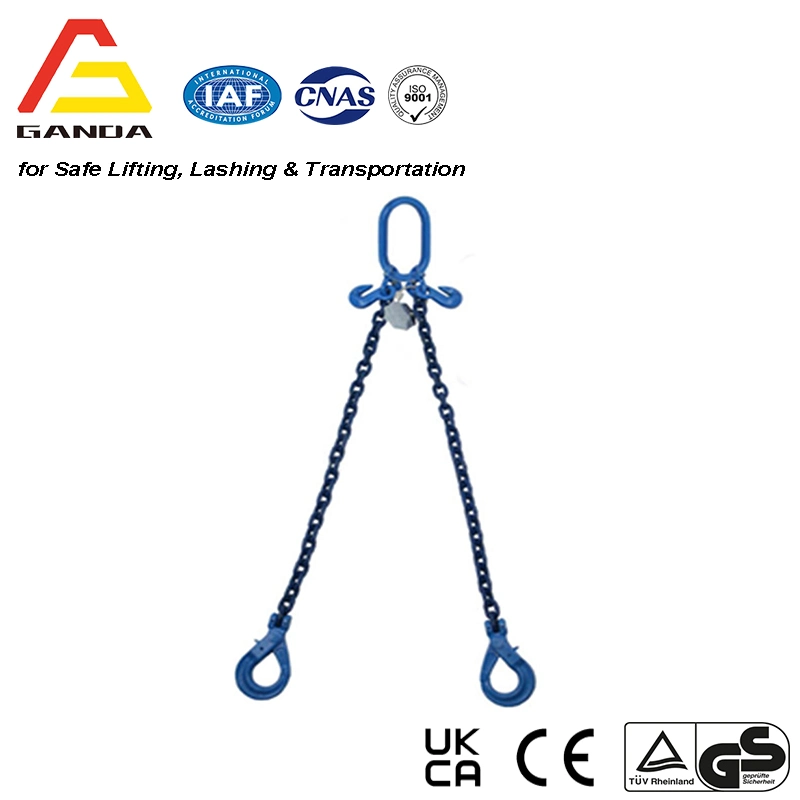 G100 Chain Lifting Sling Two Leg Chainsling C/W Safety Hooks