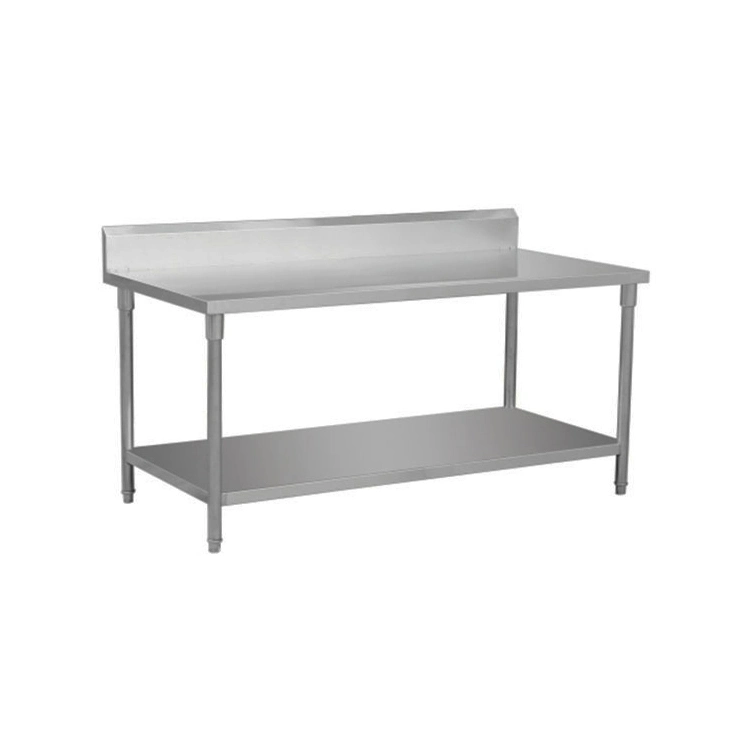 Guanbai commercial kitchen square legs stainless steel work table with splashback in European