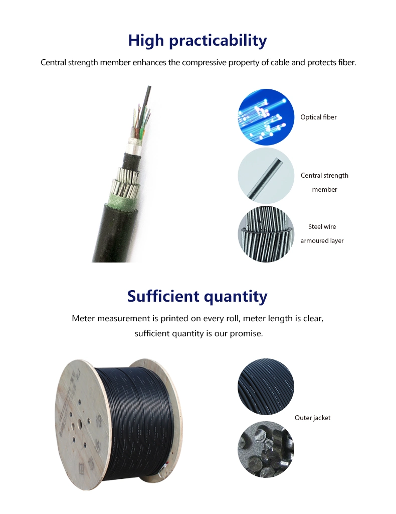 GYTA333 48 Steel Wire Armored Waterproof Fiber Cable